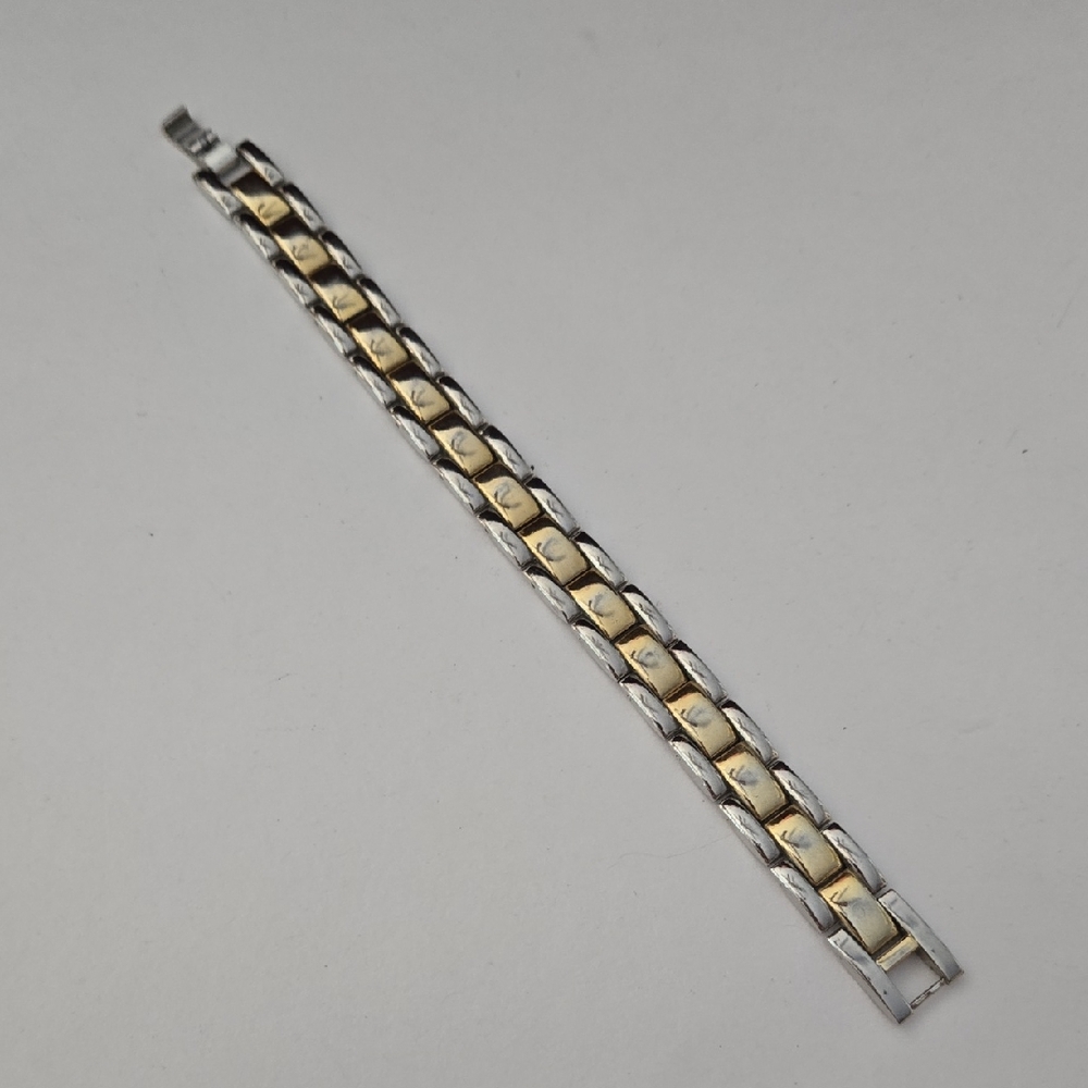 Vntg Two-Tone Magnetic Health Bracelet EUC 7.5"
